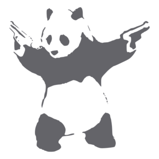 Guns Out Panda Decal (Grey)